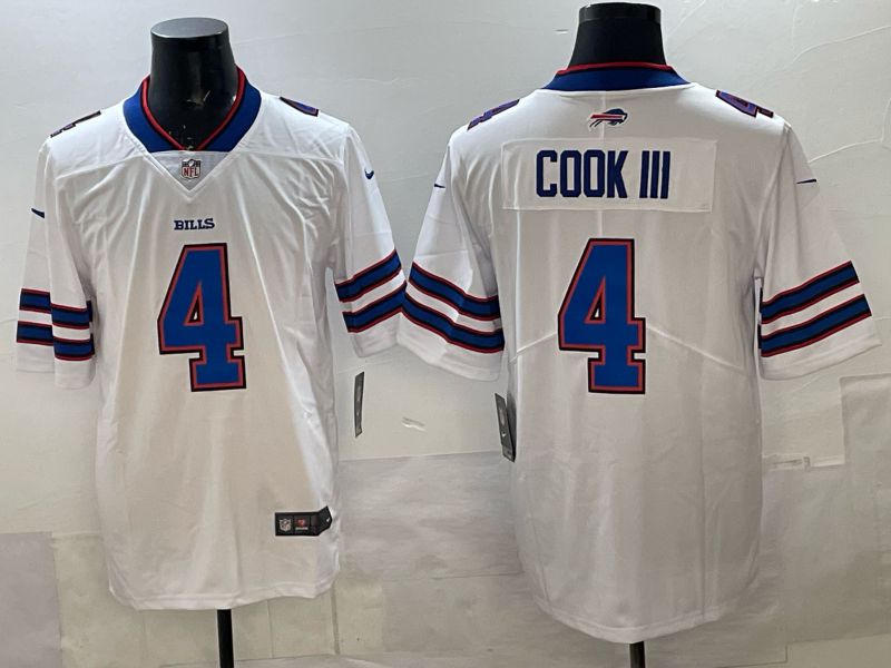 Men 2025 Nike Buffalo Bills #4 Cook iii white Limited NFL Jersey style 04